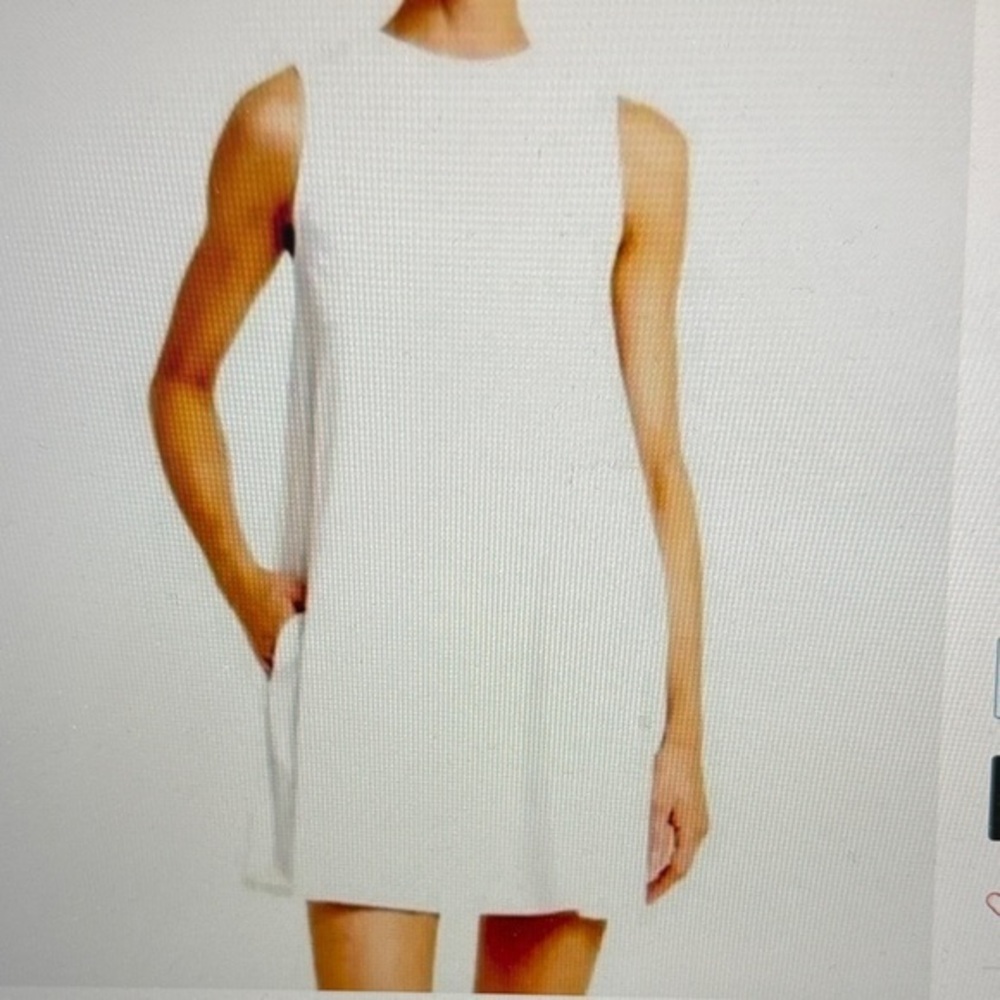 Elan White Sleeveless Tshirt Dress Mini Pockets NR-MD5110 White M